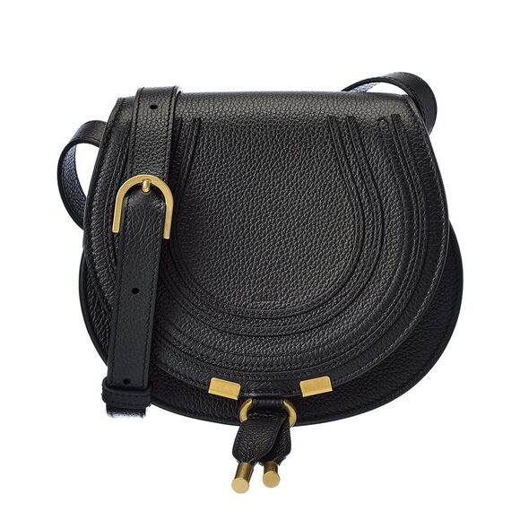 Chloé Marcie Small Leather Saddle Bag, Black - Picture 1 of 4